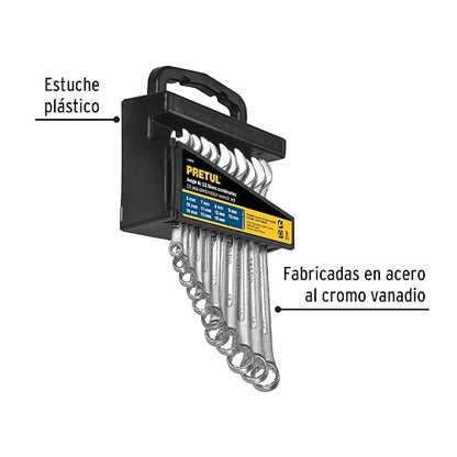 Pretul J-2011M, Juego de llaves combinadas, 11 piezas, milimétricas