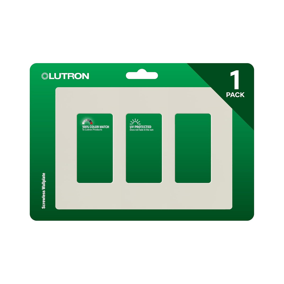 Lutron Claro Placa de pared de 3 pines, 1 paquete, Almendra claro - Marrón (Light Almond) - 1 paquete