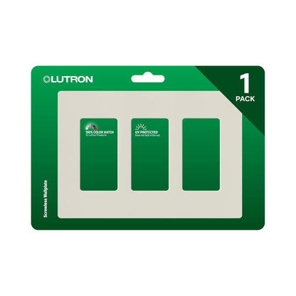 Lutron Claro Placa de pared de 3 pines, 1 paquete, Almendra claro - Marrón (Light Almond) - 1 paquete