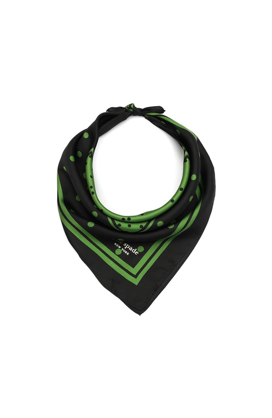 Kate Spade New York - BANDANA DE SEDA, Negro Verde Amargo, Talla única