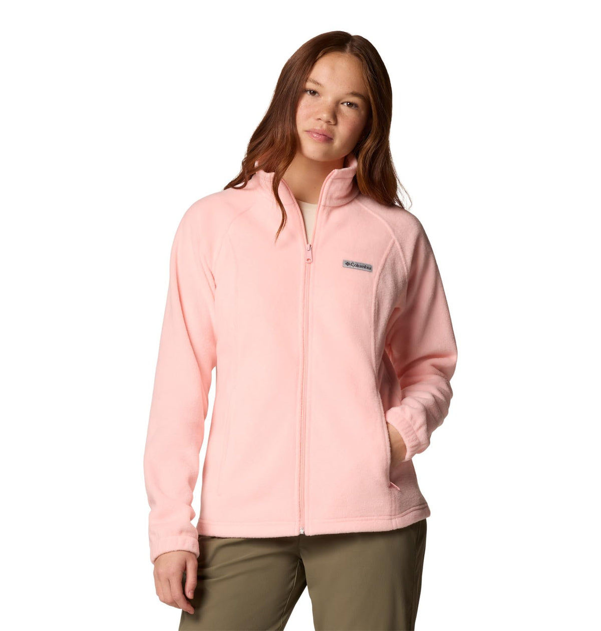 Columbia Benton Springs Chamarra de Forro Polar Full Zip para Mujer - CH - Rosa (Pink Sand)