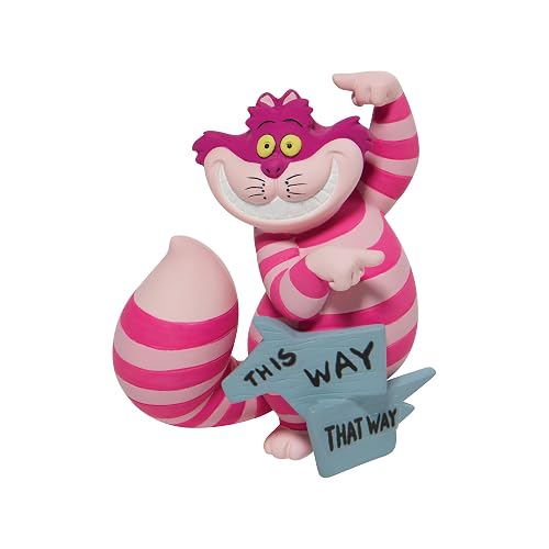Enesco Alice in Wonderland Disney Showcase Cheshire Cat This Way Figura en Miniatura, 3.35 Pulgadas, Multicolor