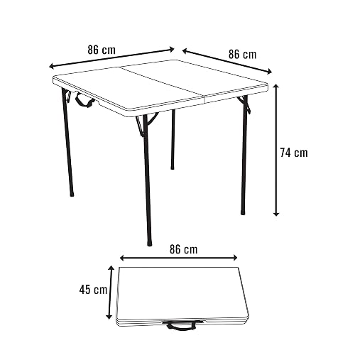 LIFETIME 80273 Mesa Cuadrada Plegable, 34"
