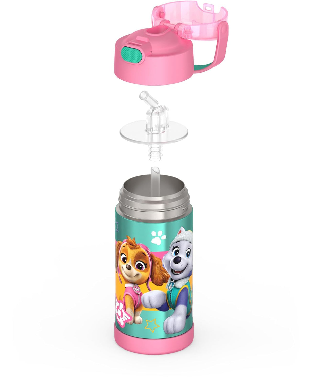 THERMOS FUNTAINER - Botella de acero inoxidable para niños, diseño de Patrulla Canina