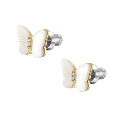 Aretes de botón Fossil Sutton JF04422710 de acero inoxidable de color dorado para dama