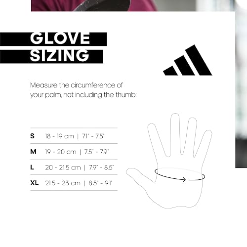 Adidas Guantes Esenciales Ajustables sin Dedos para Hombres y Mujeres, Guantes Acolchados para Levantamiento de Pesas, Correas de muñeca Ajustables para Ajuste Seguro