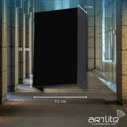 Luminaria Rectangular Doble Disparo, 10W de Potencia, Aluminio + Policarbonato de alta resistencia, con Ajuste de Ángulo, 6500K Blanco Frío (ADE-030)