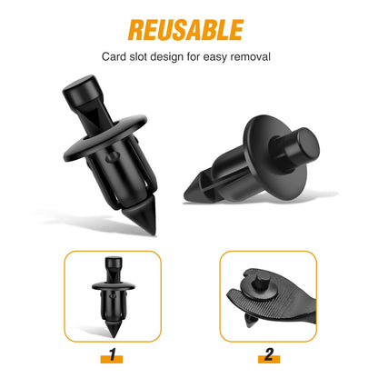 GOOACC 50 Piezas M6 Clip de Guardabarros retenedor Parachoques de Nailon Remache Pernos de Motocicleta (2005-6SRIV) para Honda Kawasaki Suzuki GSX-R Yamaha YZF R1 R6 ATV Moto Car