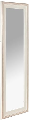 MCS 65730 12 por 121,9 cm Perchero para Puerta Espejo, 18 por 137,2 cm Acabado Blanco con Borde de Plata