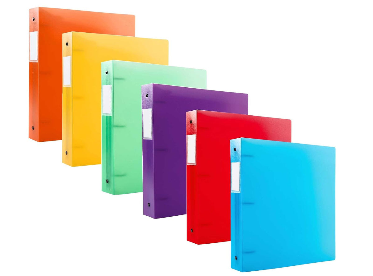 Filexec 50003-6492 6492 - Carpeta de anillas esmeriladas (2,54 cm, 6 unidades, 6 colores surtidos, arándano, fresa, uva, lima, limón, mandarina)