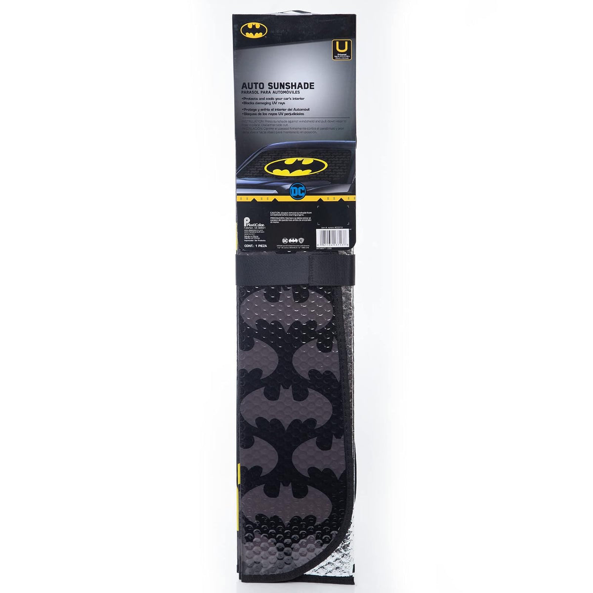 Plasticolor 003713R01 Batman - Parasol para Parabrisas Delantero Estilo acordeón para Automóvil, camión, SUV