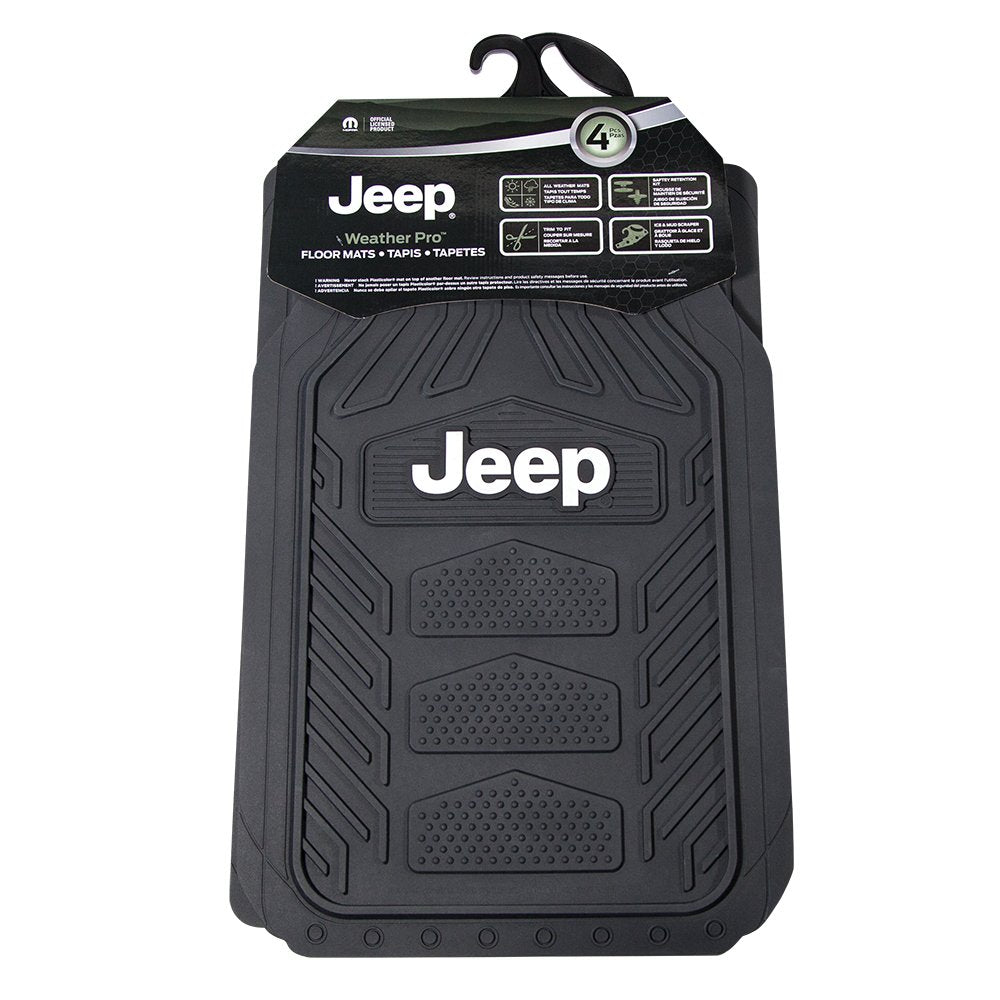 Plasticolor Jeep Weatherpro 001668R01 - Juego de 4 Alfombrillas para Piso, Color Negro