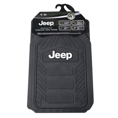 Plasticolor Jeep Weatherpro 001668R01 - Juego de 4 Alfombrillas para Piso, Color Negro