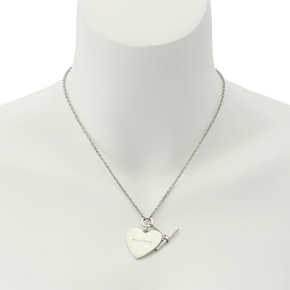AllSaints Jewelry - Collar con colgante de barra de corazón para mujer