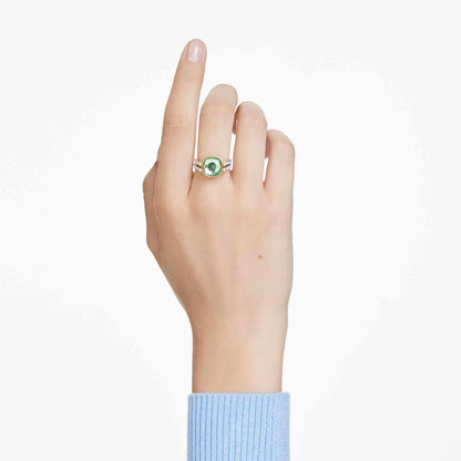 Swarovski Chroma Collection - Anillo con forma de cojín, multicolor, chapado en oro
