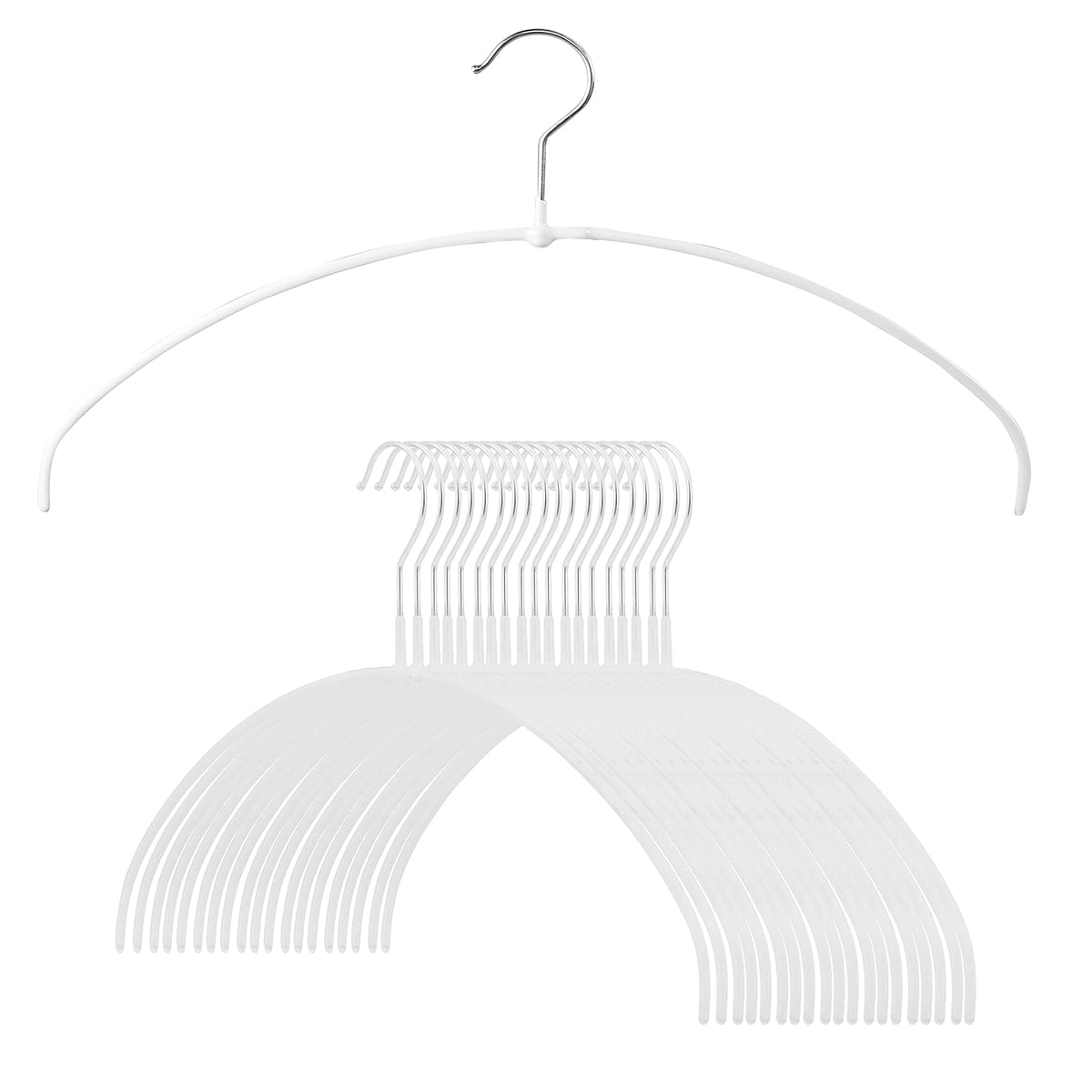 MAWA por Reston Lloyd Euro Series Ultra luz/Thin Antideslizante Space-Saving Clothes colgadero con Bar y Ganchos para Pantalones y Faldas, (Top Hanger), Blanco, 1