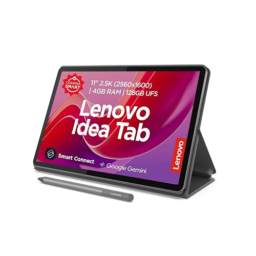 Tablet Lenovo Idea Tab |4GB RAM + 128 GB UFS |11" 2.5K| Android 15 | Incluye Tab Pen + Funda Tipo Libro (Modelo 2026)
