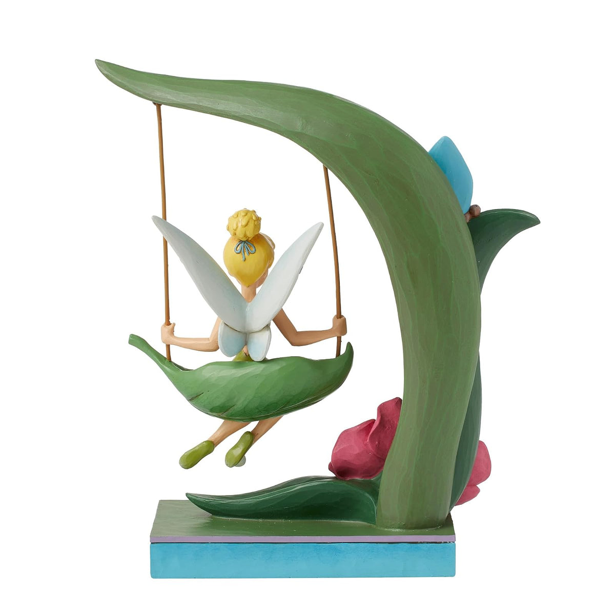 Enesco Disney Traditions Collection by Jim Shore Peter Pan Tinker Bell Spring Swing Figurita de resina de piedra pintada a mano coleccionable Disney Tink Figurines para decoración del hogar, 8.63