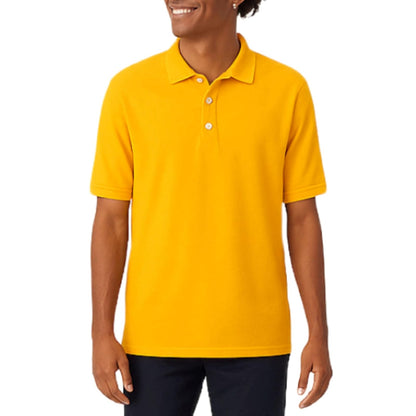 French Toast Playera Polo de Piqué de Manga Corta para Niño - 3T - Oro