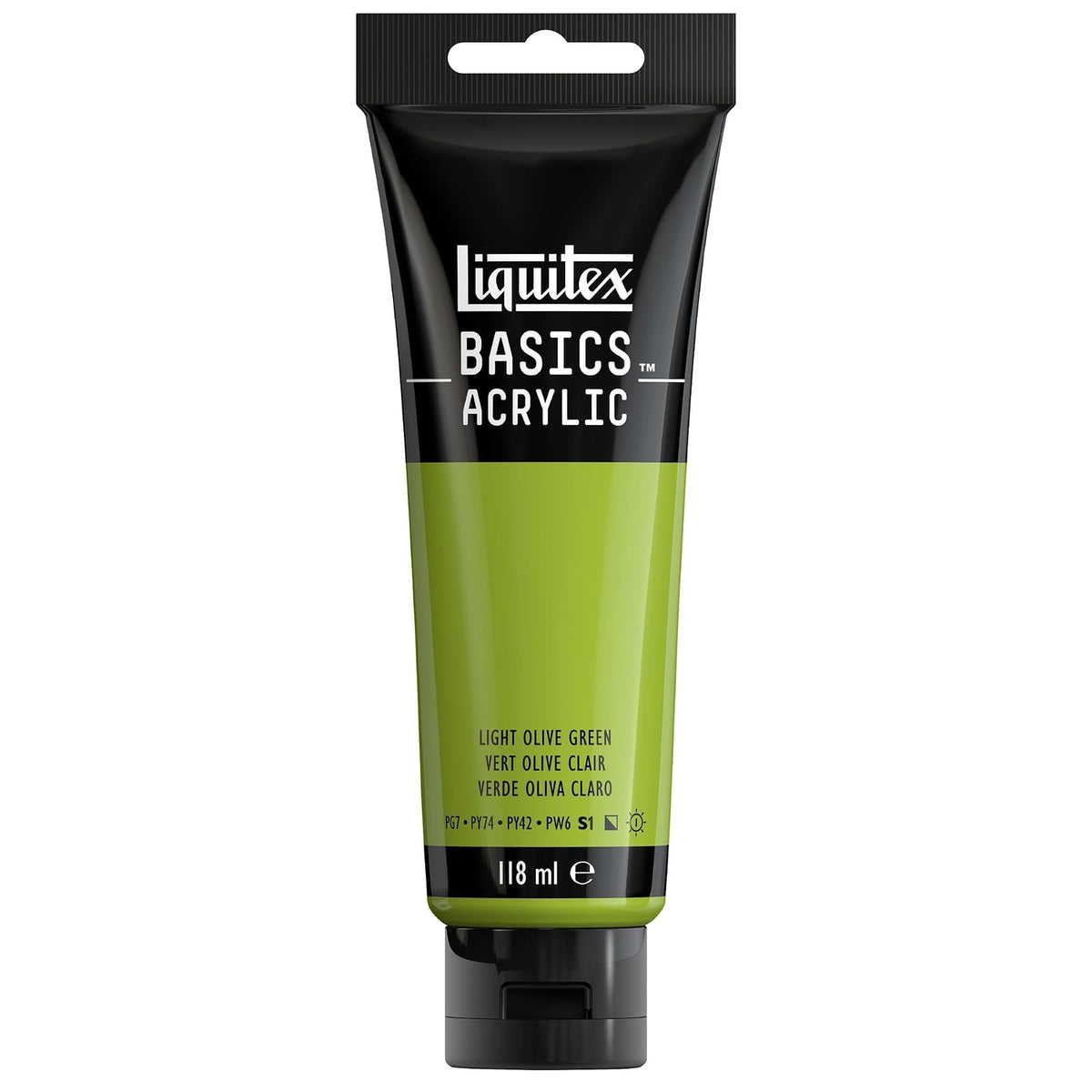 Liquitex Basics Pintura Acrílica para Artistas, Viscosidad Media - verde, (Light Olive Green) - Pinturas acrílicas - 4 oz