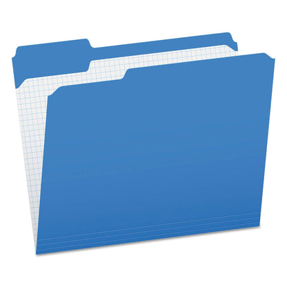 Pendaflex Carpetas de color con rejilla interior, tamaño carta, azul, 1/3 corte, 100/BX (R152 1/3 BLU)