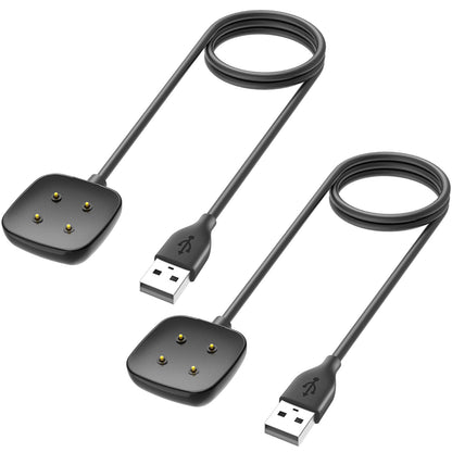 Trami Paquete de 2 compatibles con Fitbit Sense&Versa 3, Cable de Carga USB de Repuesto para Reloj Versa 3/Versa 4/Sense/Sense 2, 3.3 pies + 3.3 pies
