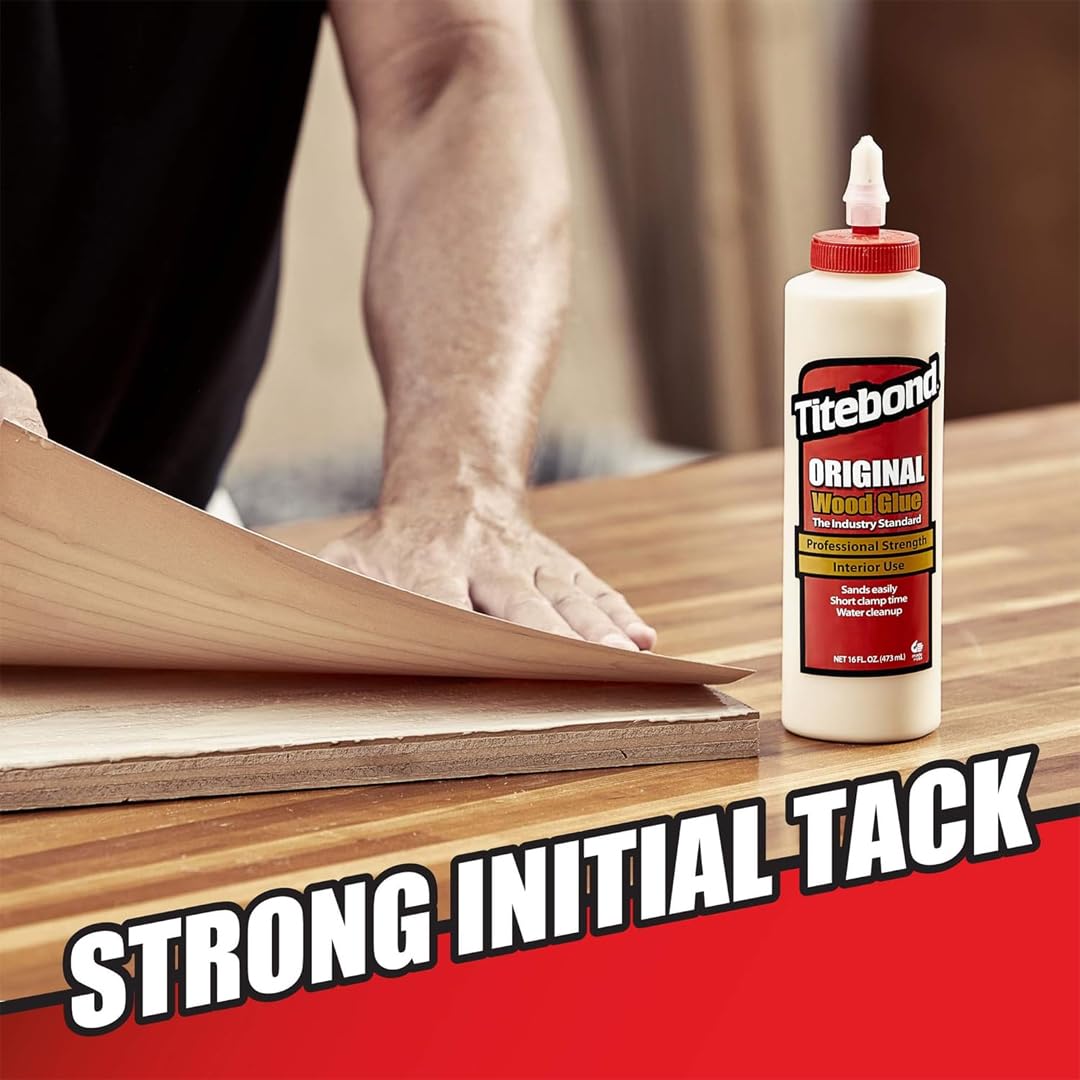 Titebond - Pegamento de madera original 5063, estándar de la industria para carpintería, reparación/montaje de muebles, construcción, reparación o modelado del hogar, 8 onzas