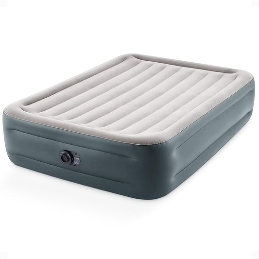 Intex 64125ED Dura-Beam Plus Series Essential Rest Airbed con Bomba eléctrica Interna, Altura de la Cama de 18 Pulgadas, Queen
