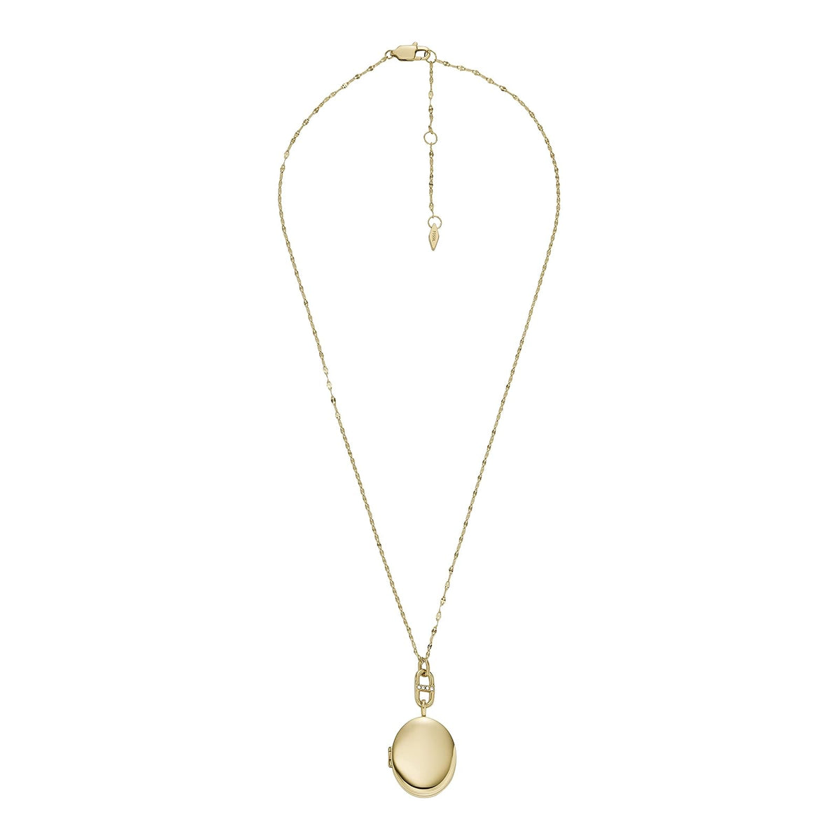 Fossil Women's Plated Stainless Steel Engravable Personalized Gift Pendant Chain Necklace for Women