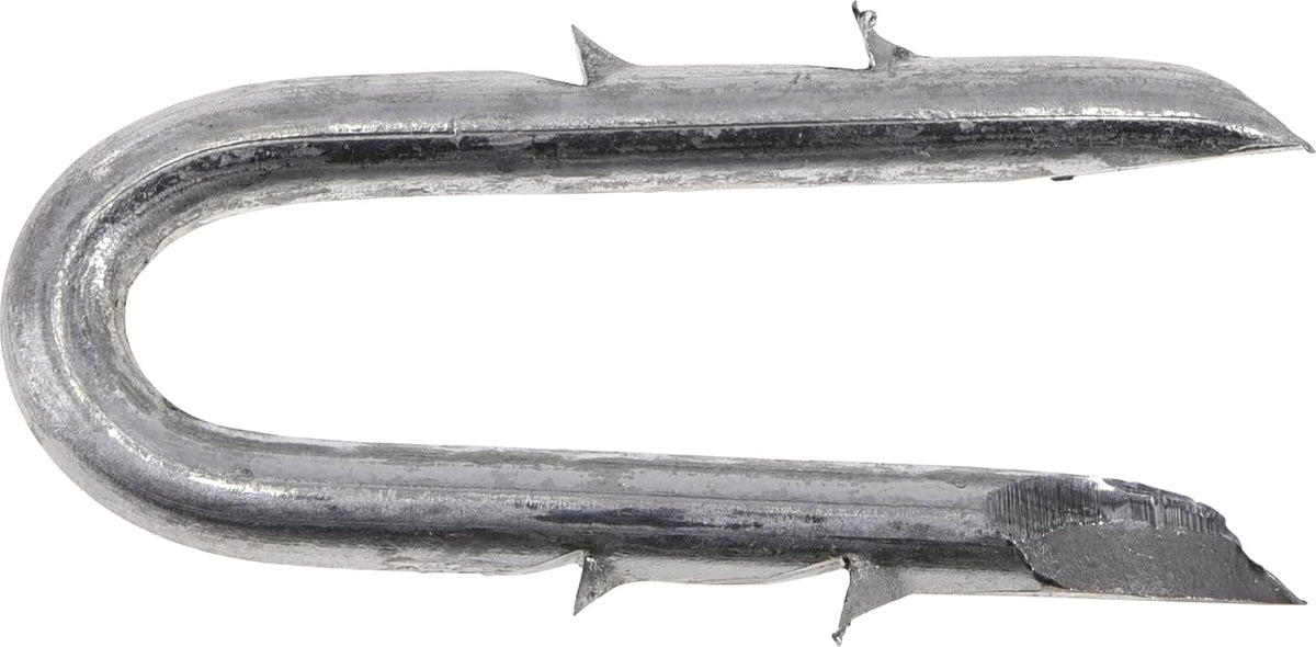 Fas-n-Tite - Grapas de doble valla de púas galvanizadas de 1-1/2 pulgadas para fijar valla de alambre a postes de valla de madera, resistente al óxido, seguro para madera tratada, caja de 5 libras