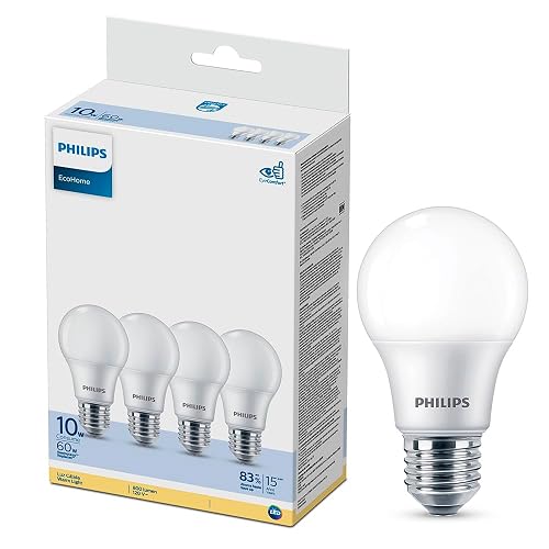 Philips LED Focos EcoHome Luz Cálida 10W E27 4 Pack