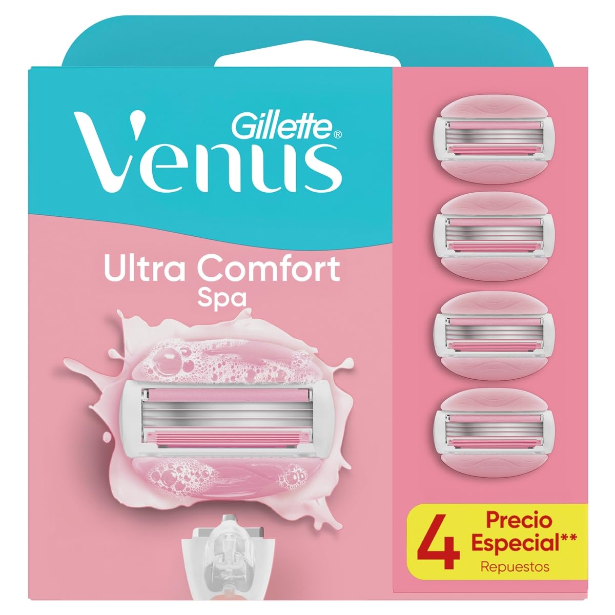 Gillette Cartucho Rastrillo Mujer Venus Ultra Comfort Spa 4 Ud