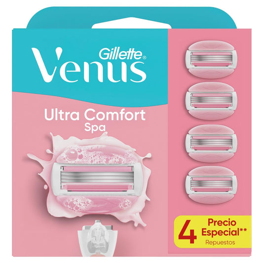 Gillette Cartucho Rastrillo Mujer Venus Ultra Comfort Spa 4 Ud