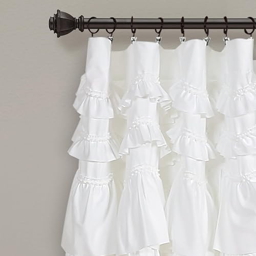 Lush Decor Kemmy Panel de Cortina para Ventana, Blanco, 2.1 m x 1.3 m, 1