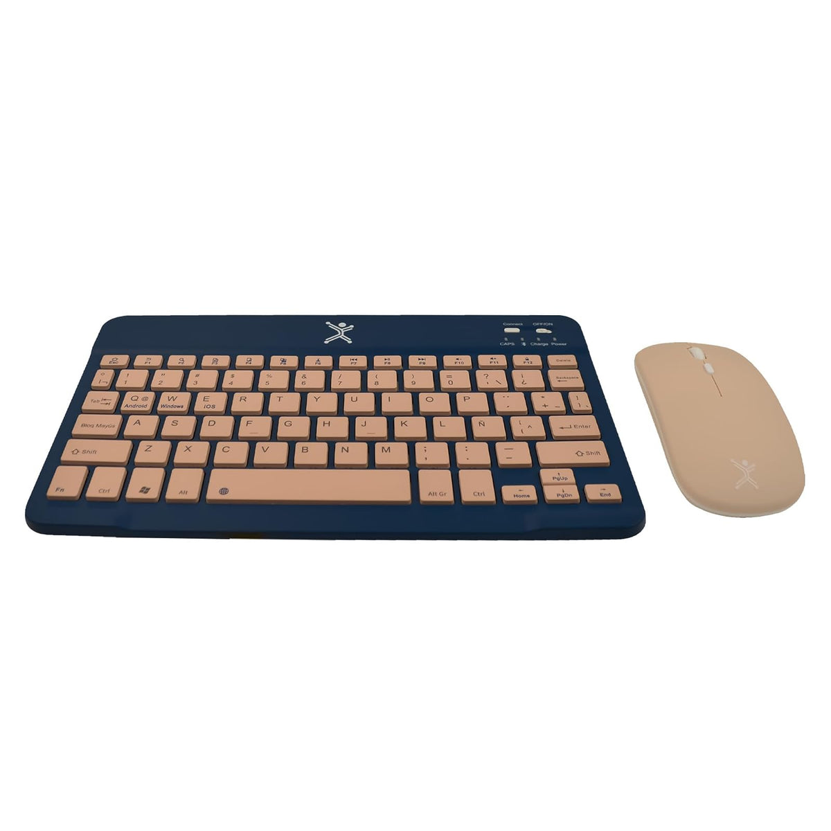 Perfect Choice Kit de Teclado y Mouse Bluetooth Inalámbrico Recargable de Diseño Compacto Genova (Azul)