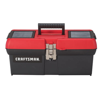 Craftsman Caja de Herramientas Bloqueable, Rojo y Negro - Caja de herramientas de 16"