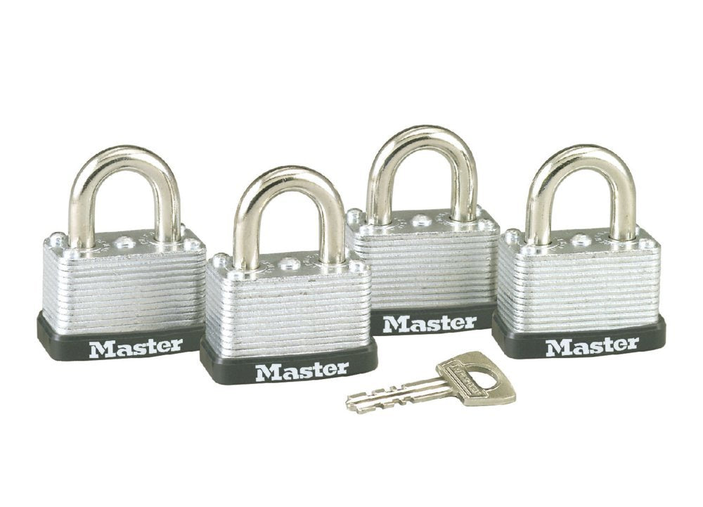 Master Lock 8596Q Juego de Candados Laminados Económicos de Ancho, 40 mm, 4 Piezas