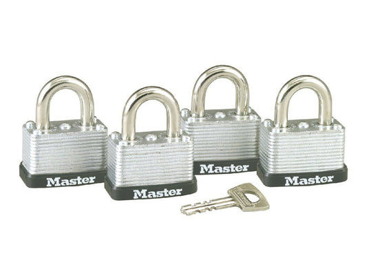 Master Lock 8596Q Juego de Candados Laminados Económicos de Ancho, 40 mm, 4 Piezas