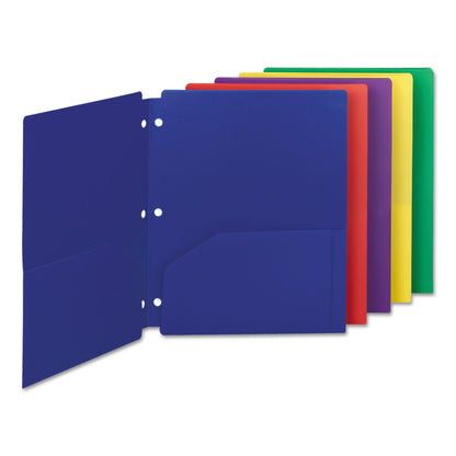 Smead Carpeta de dos bolsillos a presión, tamaño carta, colores surtidos, 10 por paquete (87939)