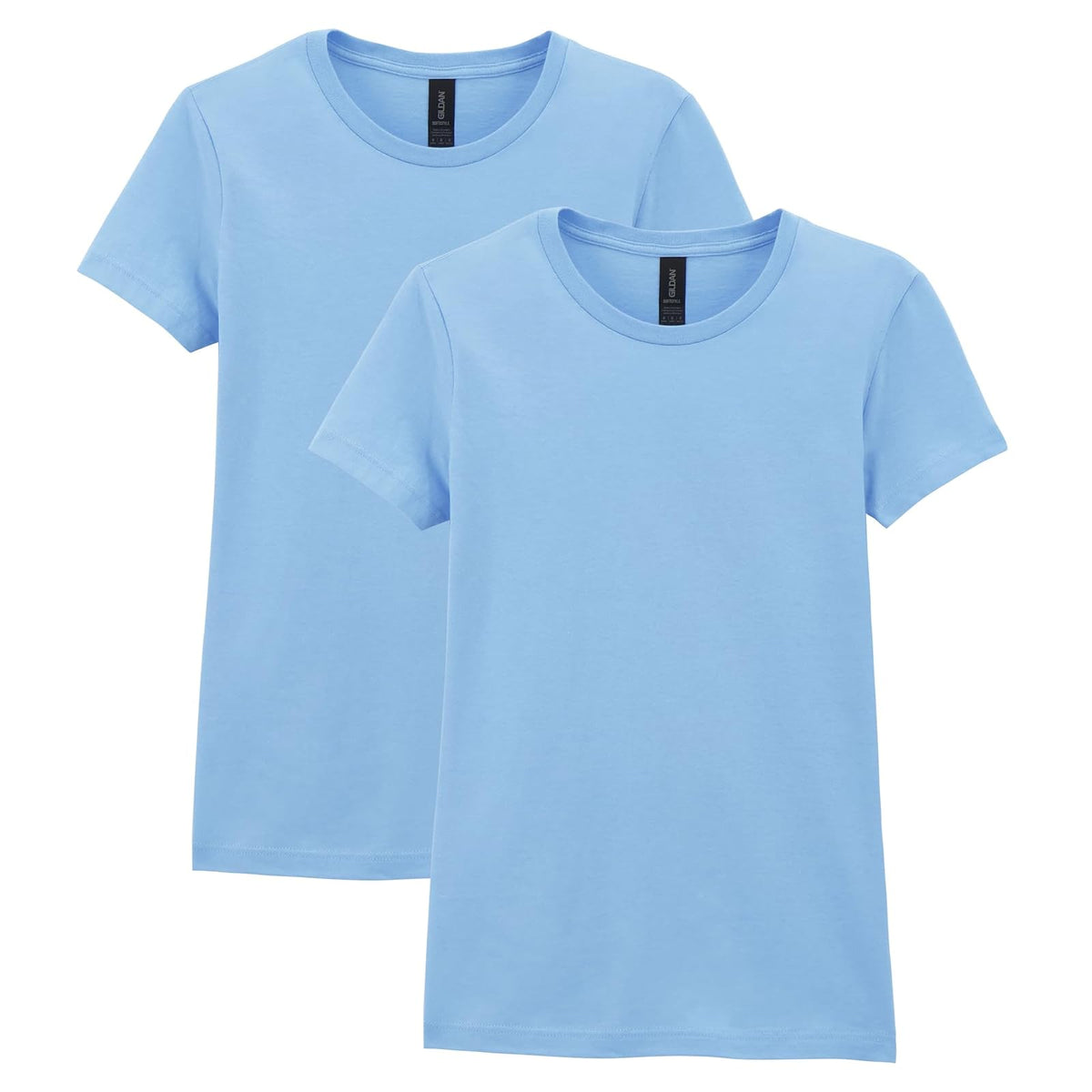 Gildan Softstyle playera de algodón, paquete de 2 - Azul claro (2 unidades) - M