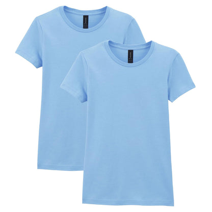 Gildan Softstyle playera de algodón, paquete de 2 - Azul claro (2 unidades) - M