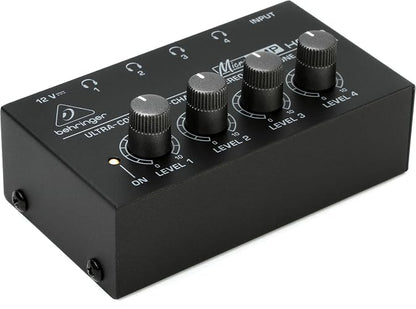 Behringer - Amplificador de Auriculares estéreo ultracompacto de 4 Canales Microamp HA400