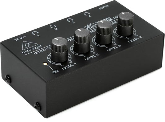 Behringer - Amplificador de Auriculares estéreo ultracompacto de 4 Canales Microamp HA400