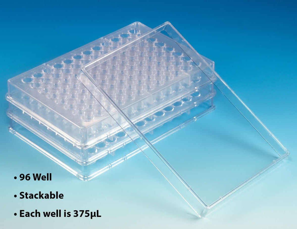 Globe Scientific 120030 Polystyrene Microtest Plate, 96-Well, U-Bottom (Pack of 50)