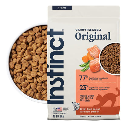 Alimento Instinct Original para gato, sin cereales, sabor salmón o pollo - Salmón - 4.54 KG