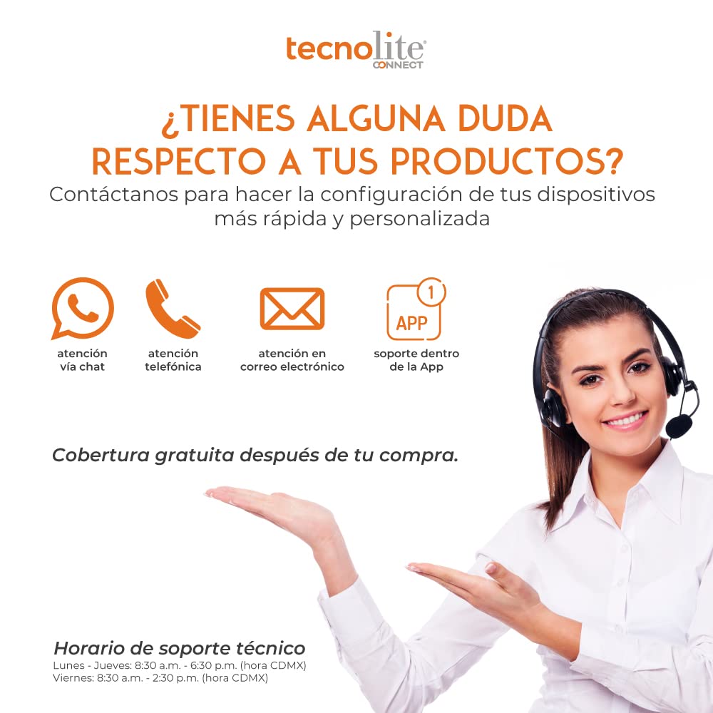 Tecnolite Connect - Foco Inteligente MR16 Flash Smart con Bulbo, Iluminación Interior, Luz Blanca Atenuable, 5 Watts, Control App Connect, Compatible con Alexa, WiFi y Bluetooth, Casa Inteligente