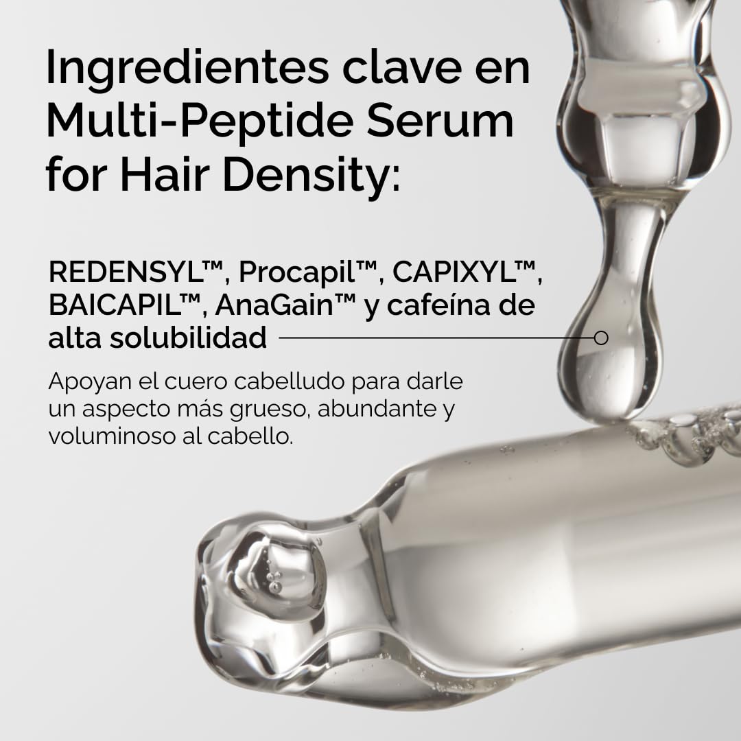 The Ordinary Multi-Peptide Serum for Hair Density, Suero para Cabello con Péptidos, Fórmula con péptidos para un cabello más grueso, con más volumen y densidad, 60ml