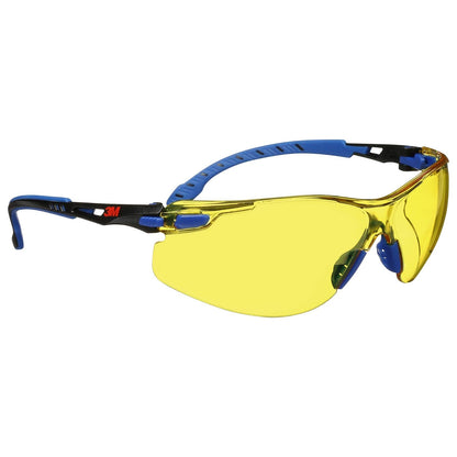 3M Solus 1000 Lentes de Seguridad Antivaho Scotchgard - Negro - Azul (Black - Blue Frame, Amber Lens) - Gafas de seguridad