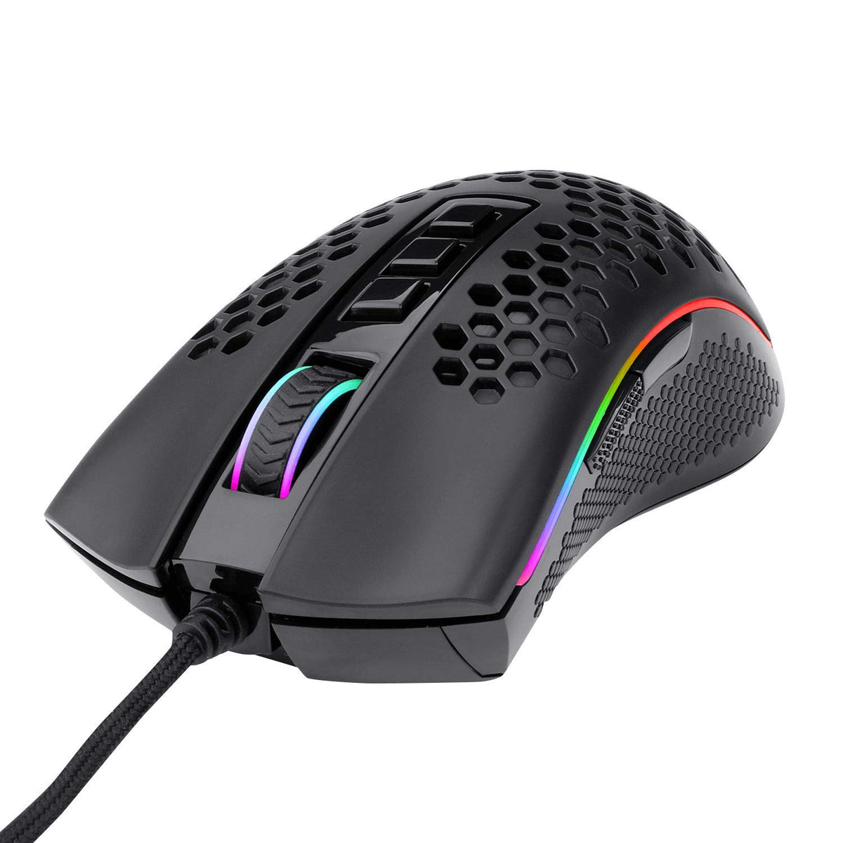 Redragon M988 Mouse Gamer Óptico Cable USB, Retroiluminación RGB, 8 Botones programables, 32,000 dpi, Storm Elite Mouse para PC
