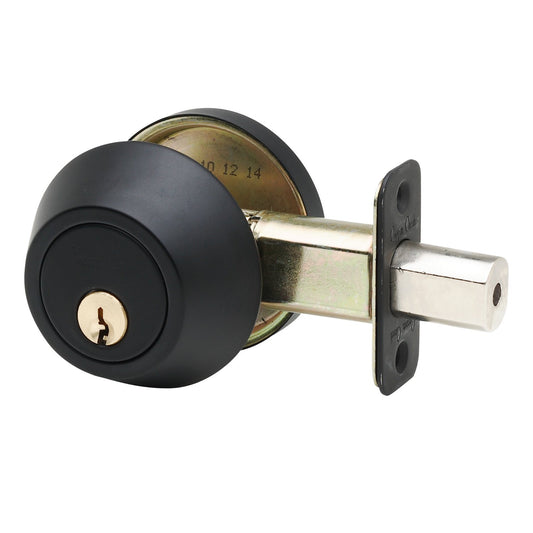 Copper Creek DB2410BC - Cerrojo de seguridad de un solo cilindro, tamaño estándar, negro